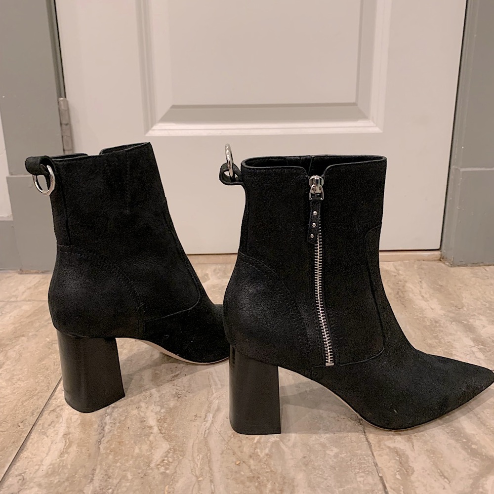 Paige Block Heel Bootie. Color: Black Distressed, size 9.5M